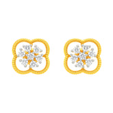 22k Yellow Cubic Zirconia Stud Fancy Earrings with gold weight of 4.21g
